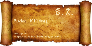 Budai Kilény névjegykártya